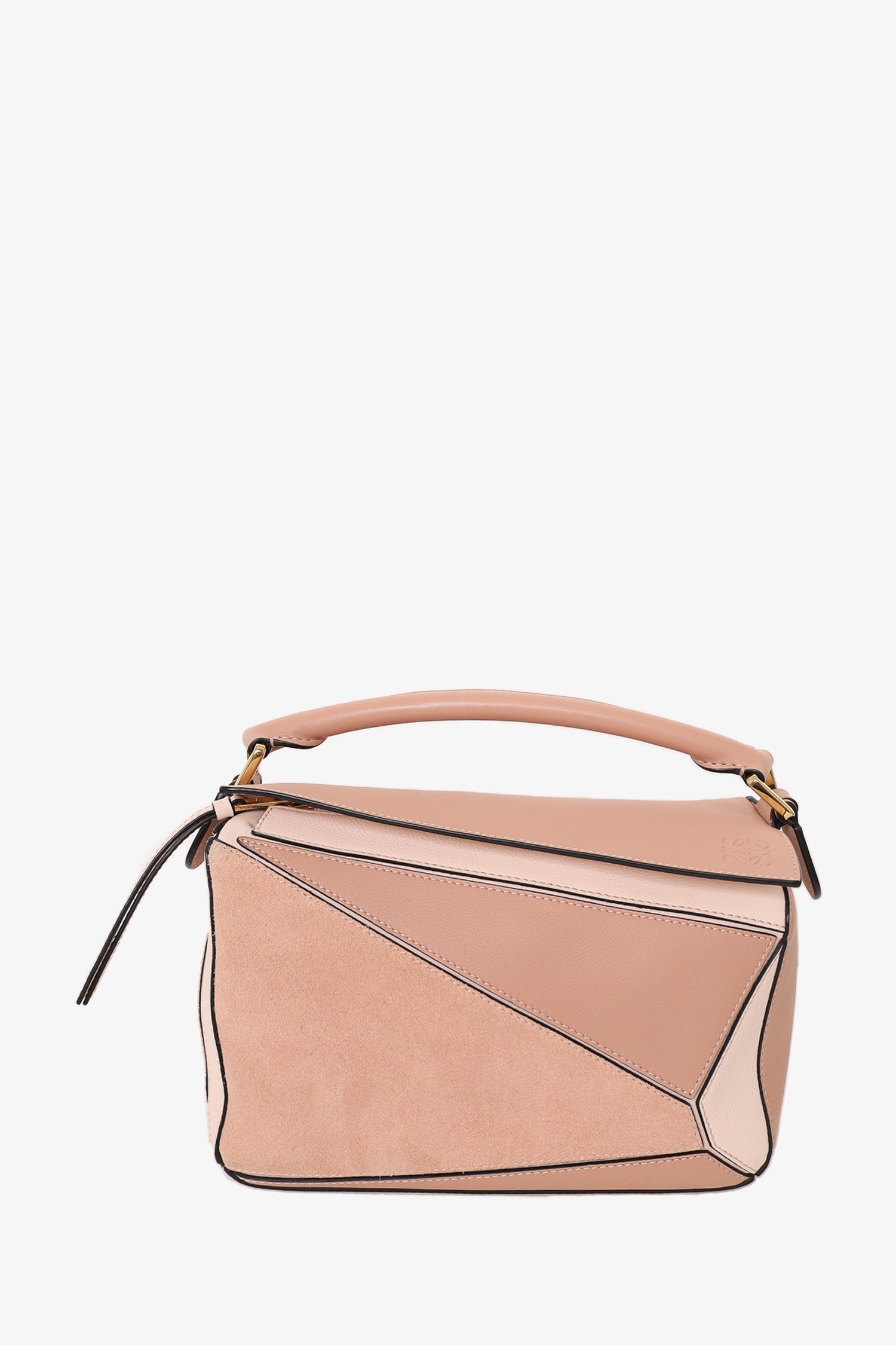 Loewe 2018 Blush Leather/Suede Small Puzzle Bag