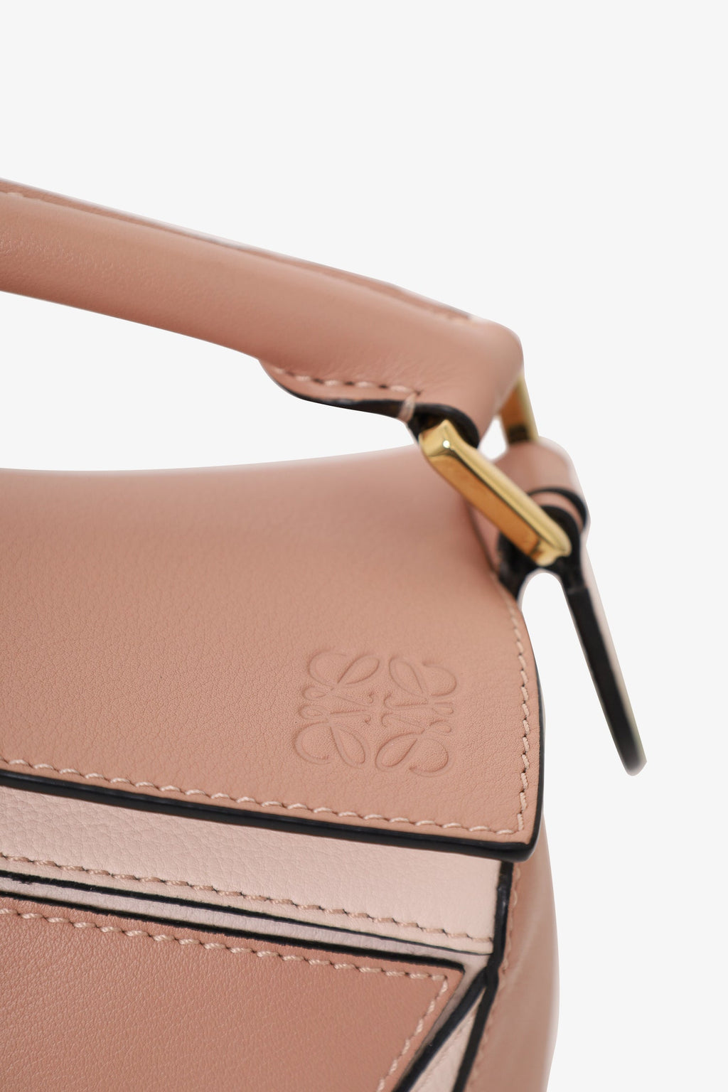 Loewe 2018 Blush Leather/Suede Small Puzzle Bag