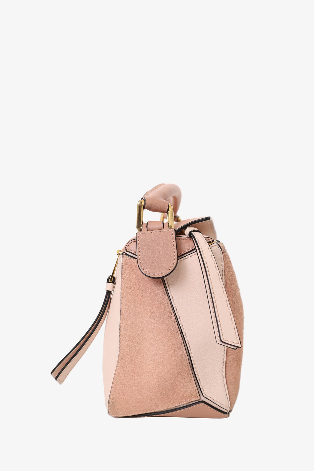 Loewe 2018 Blush Leather/Suede Small Puzzle Bag