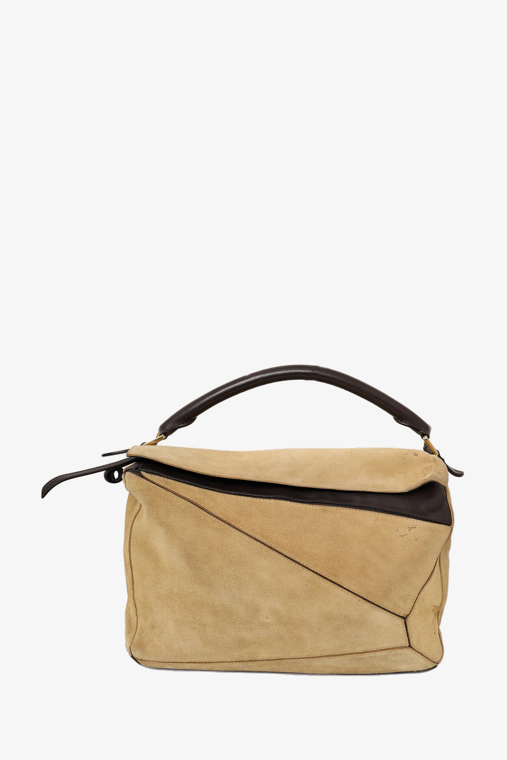 Loewe Beige Suede Medium Puzzle Bag (As Is)