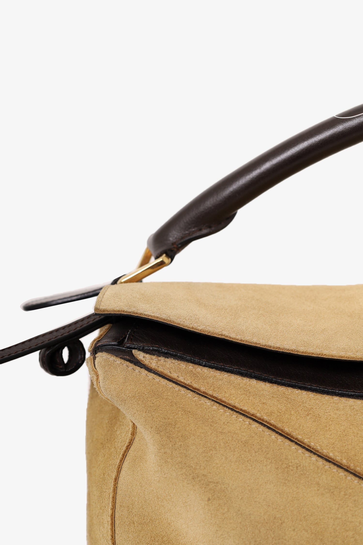 Loewe Beige Suede Medium Puzzle Bag (As Is)