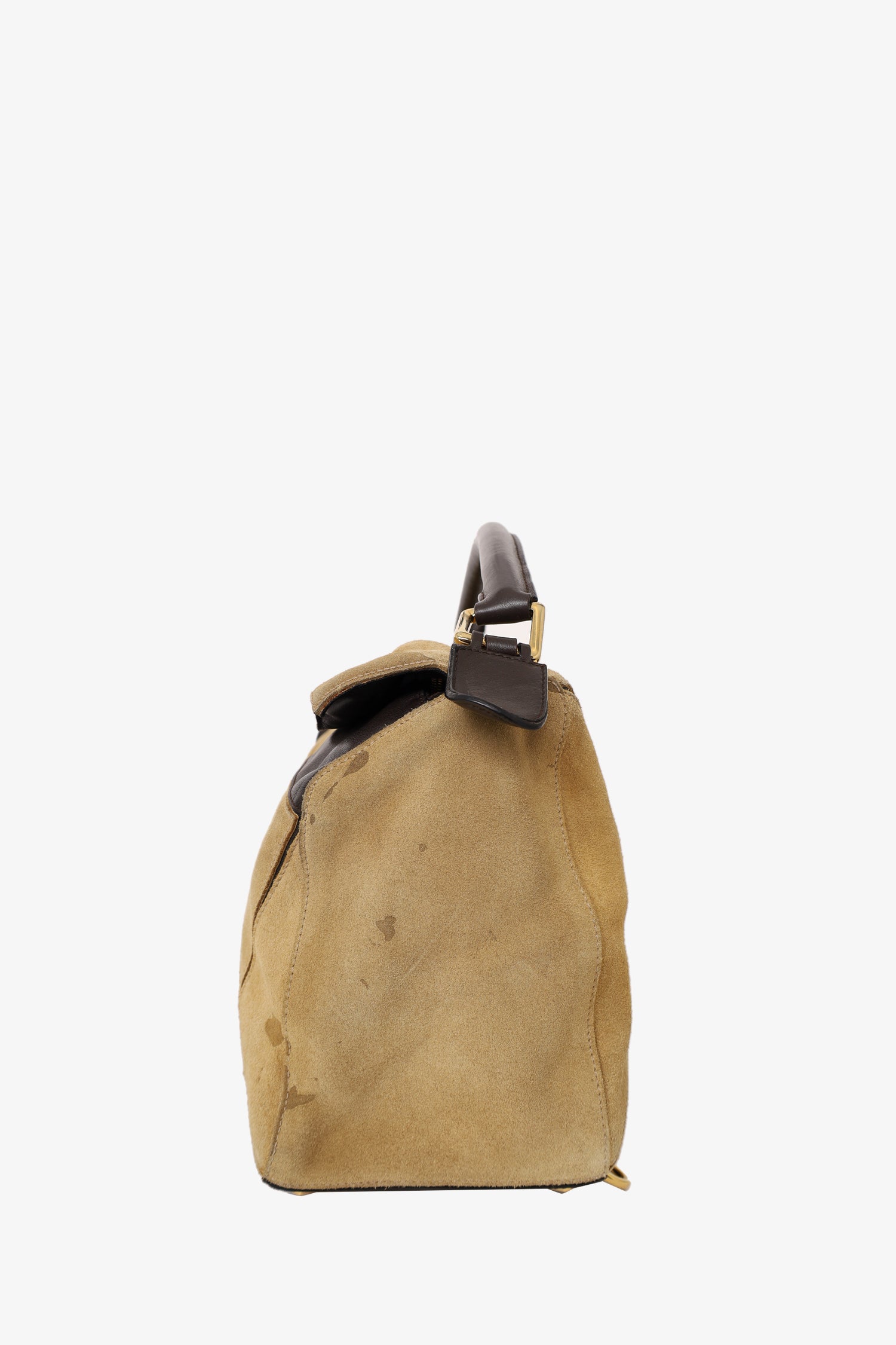 Loewe Beige Suede Medium Puzzle Bag (As Is)