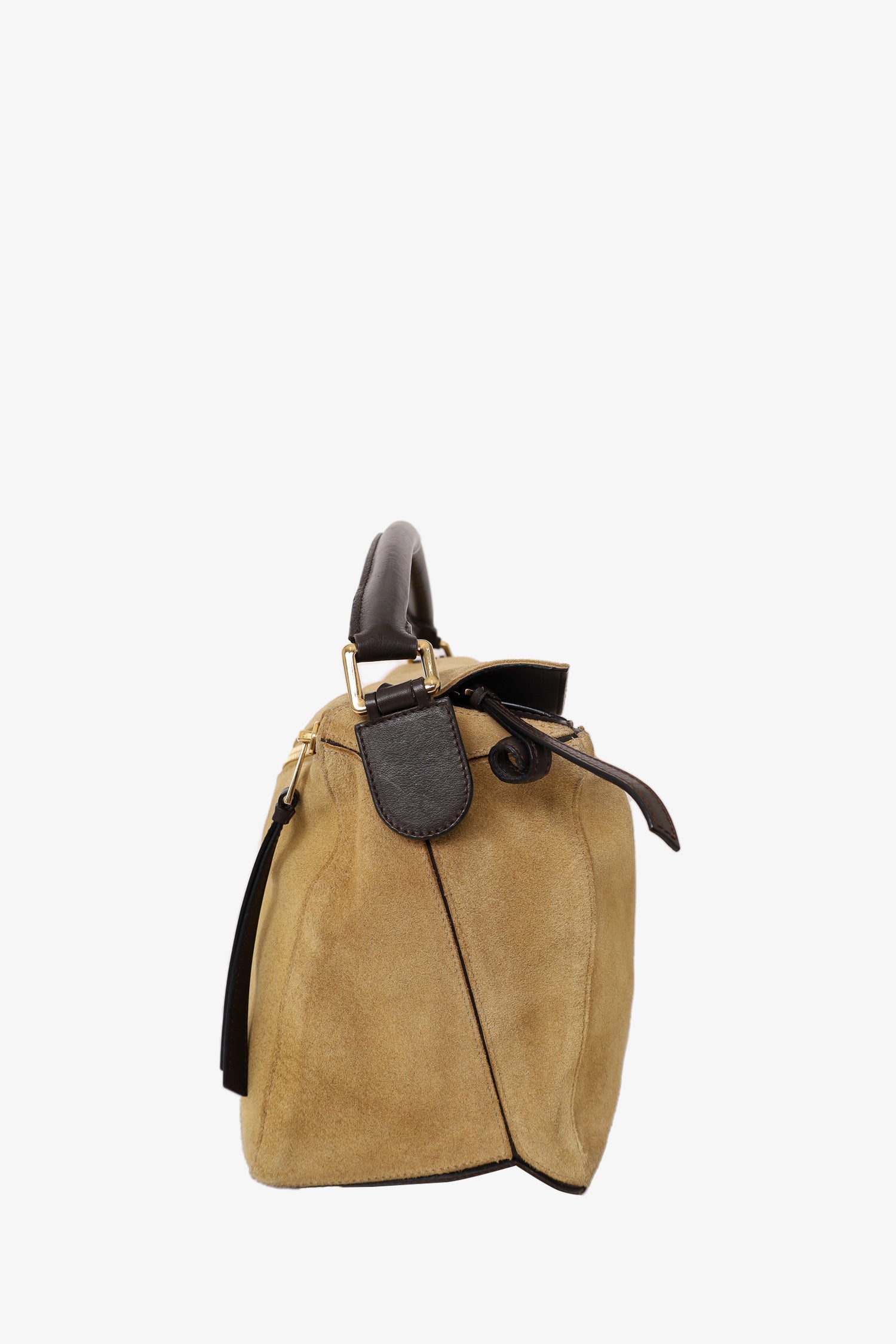 Loewe Beige Suede Medium Puzzle Bag (As Is)