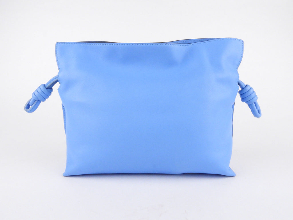 Loewe Blue Nappa Calfskin Leather Flamenco Clutch Bag
