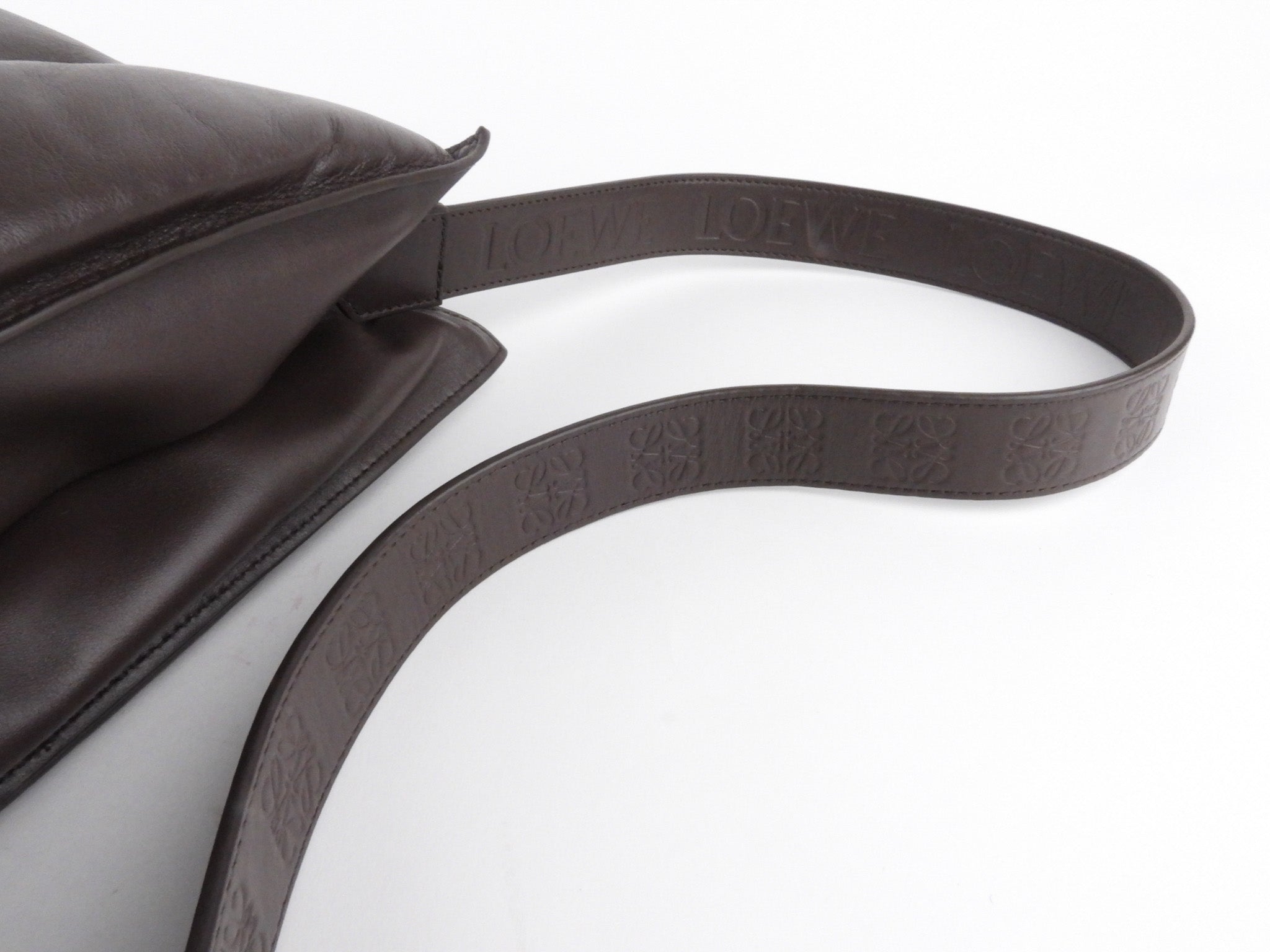 Loewe Brown Napa Calfskin Leather Flamenco Puffer Shoulder Bag  