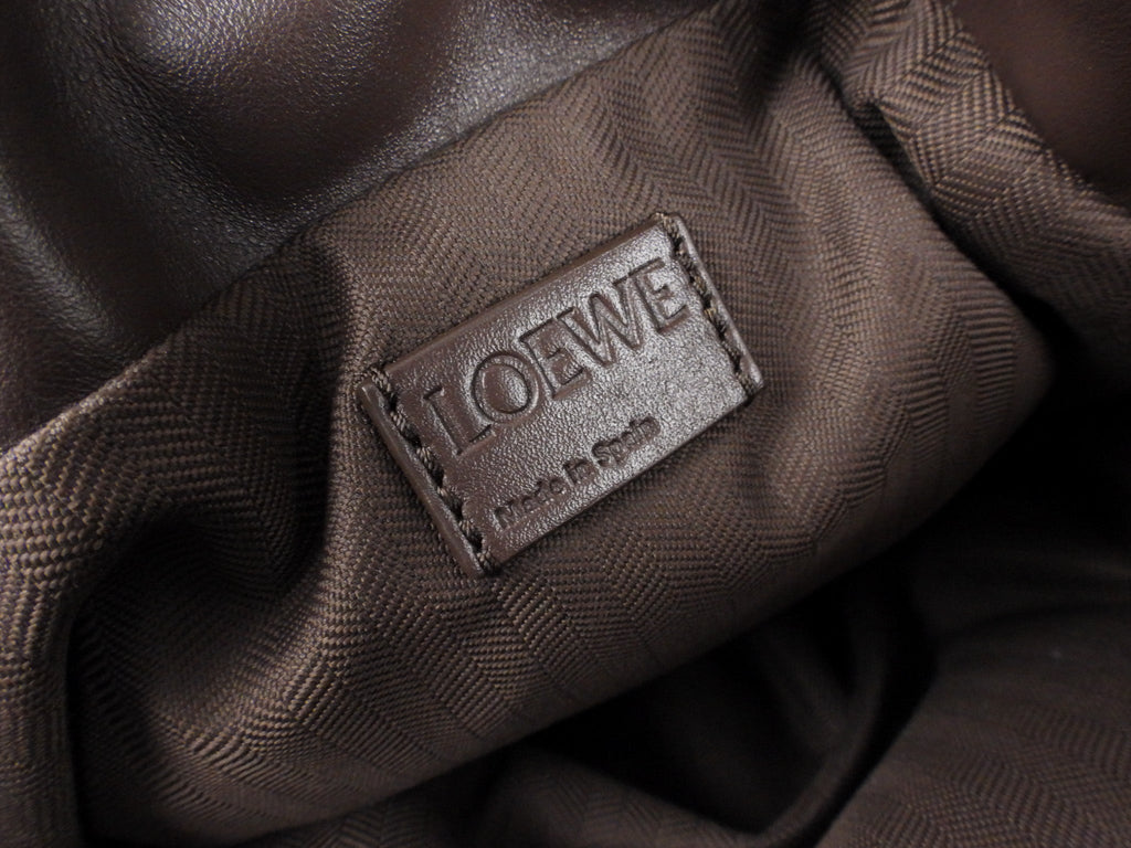 Loewe Brown Napa Calfskin Leather Flamenco Puffer Shoulder Bag  