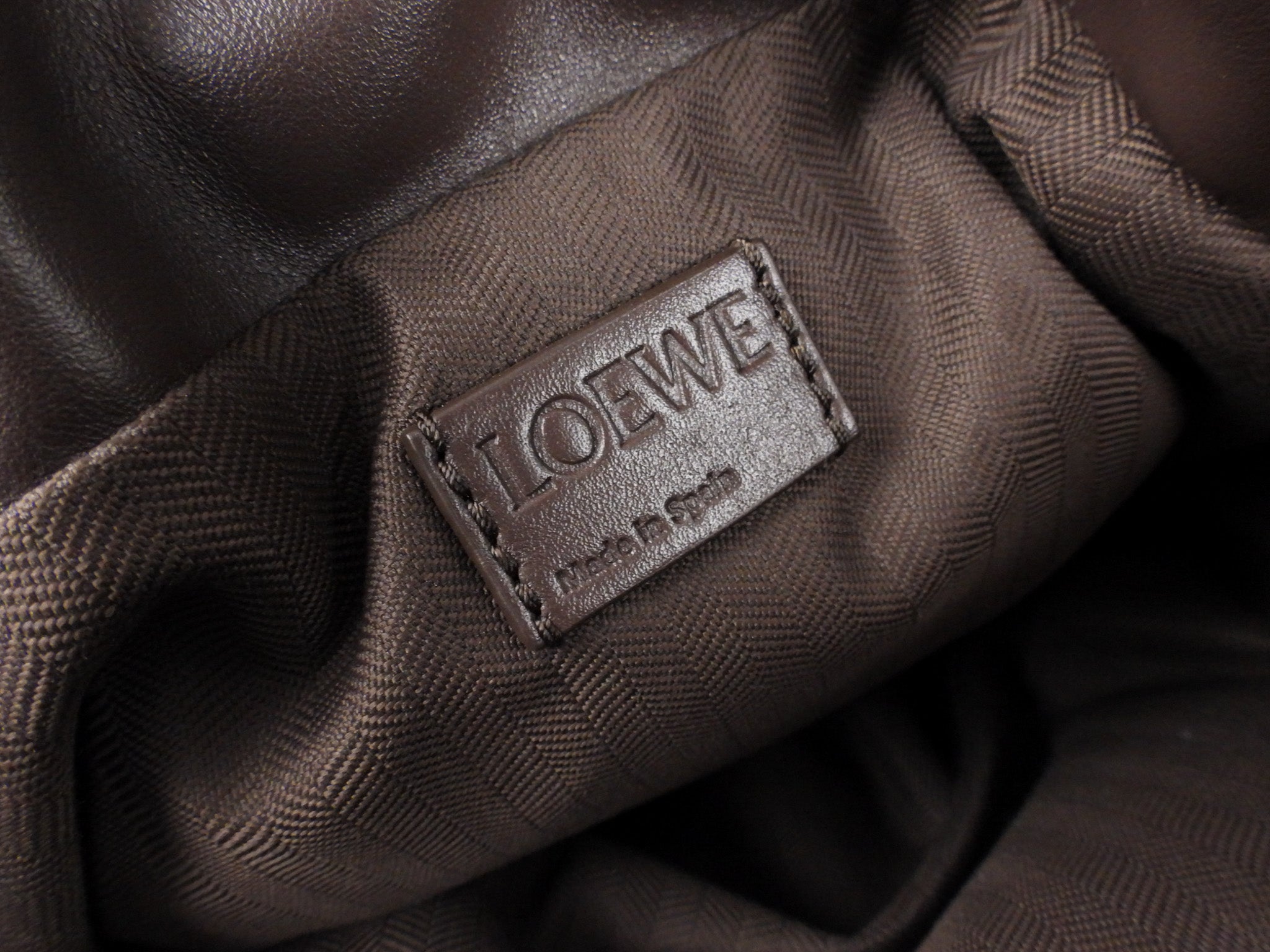 Loewe Brown Napa Calfskin Leather Flamenco Puffer Shoulder Bag  