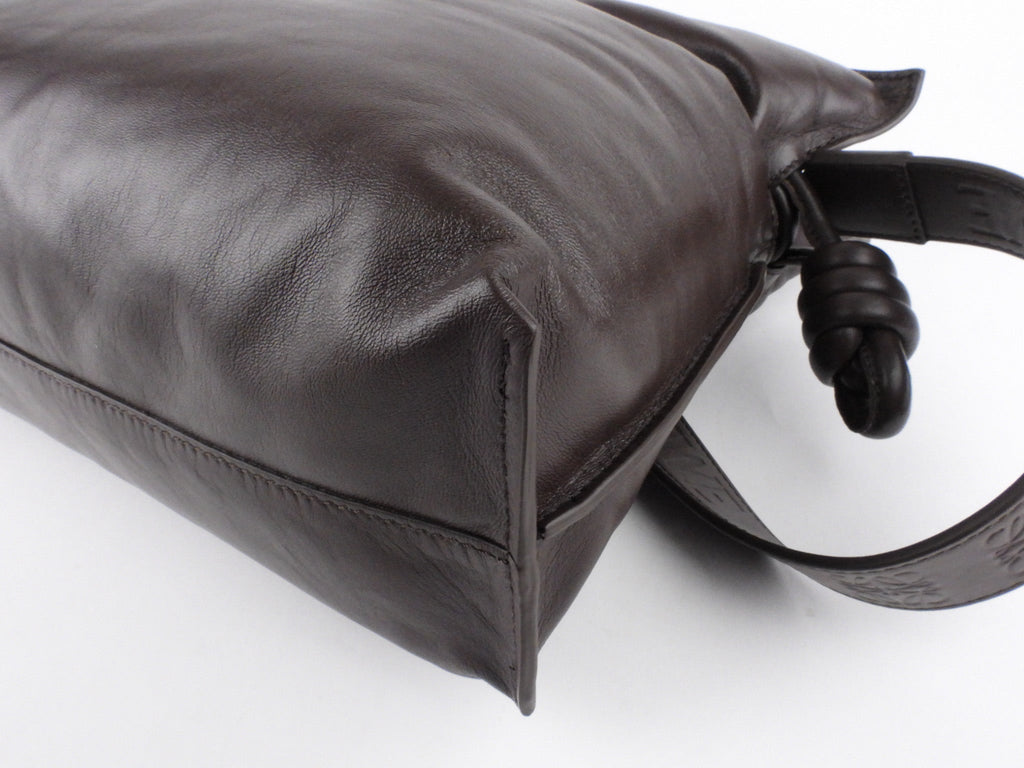 Loewe Brown Napa Calfskin Leather Flamenco Puffer Shoulder Bag  