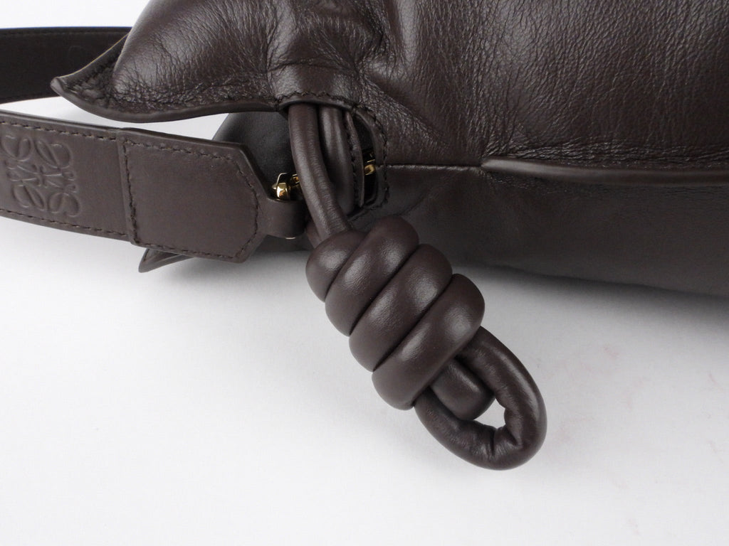 Loewe Brown Napa Calfskin Leather Flamenco Puffer Shoulder Bag  