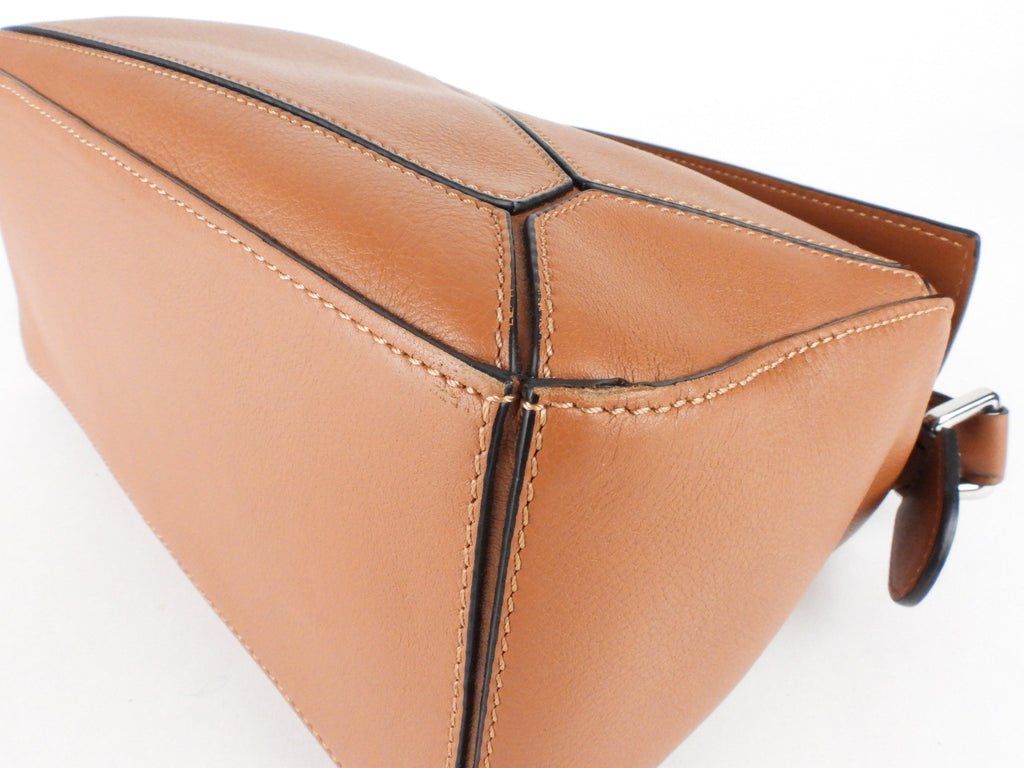 Loewe Brown Leather Small Two Way Puzzle Bag