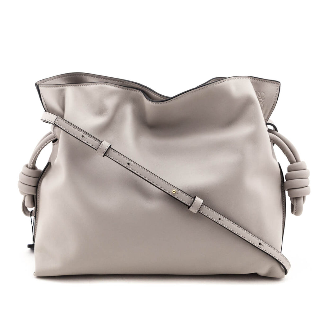 Loewe Ghost Gray Nappa Calfskin Medium Flamenco Clutch