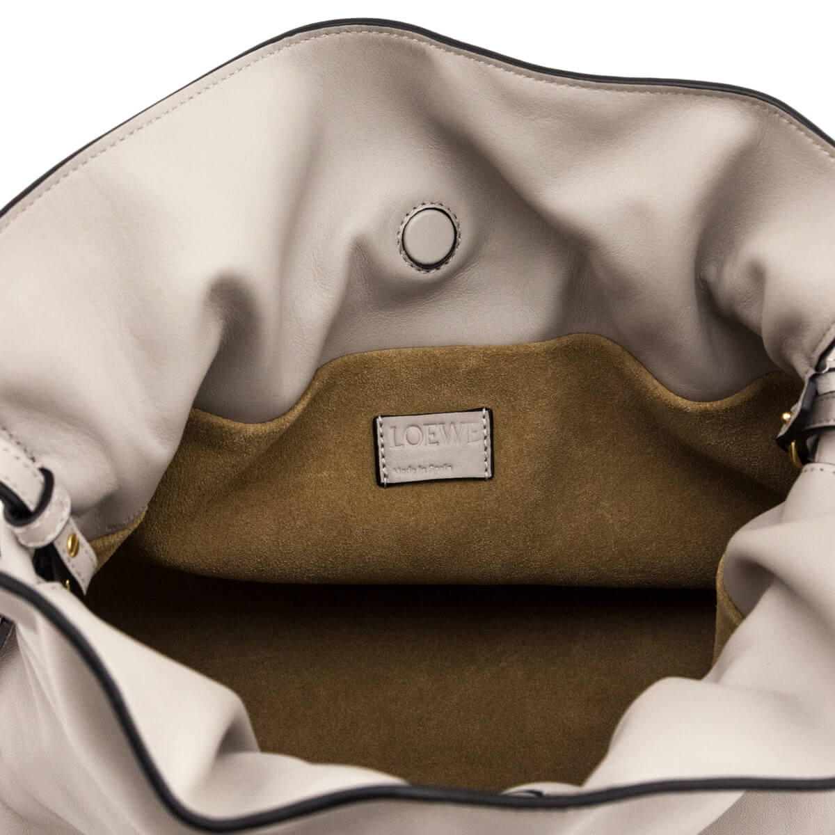 Loewe Ghost Gray Nappa Calfskin Medium Flamenco Clutch