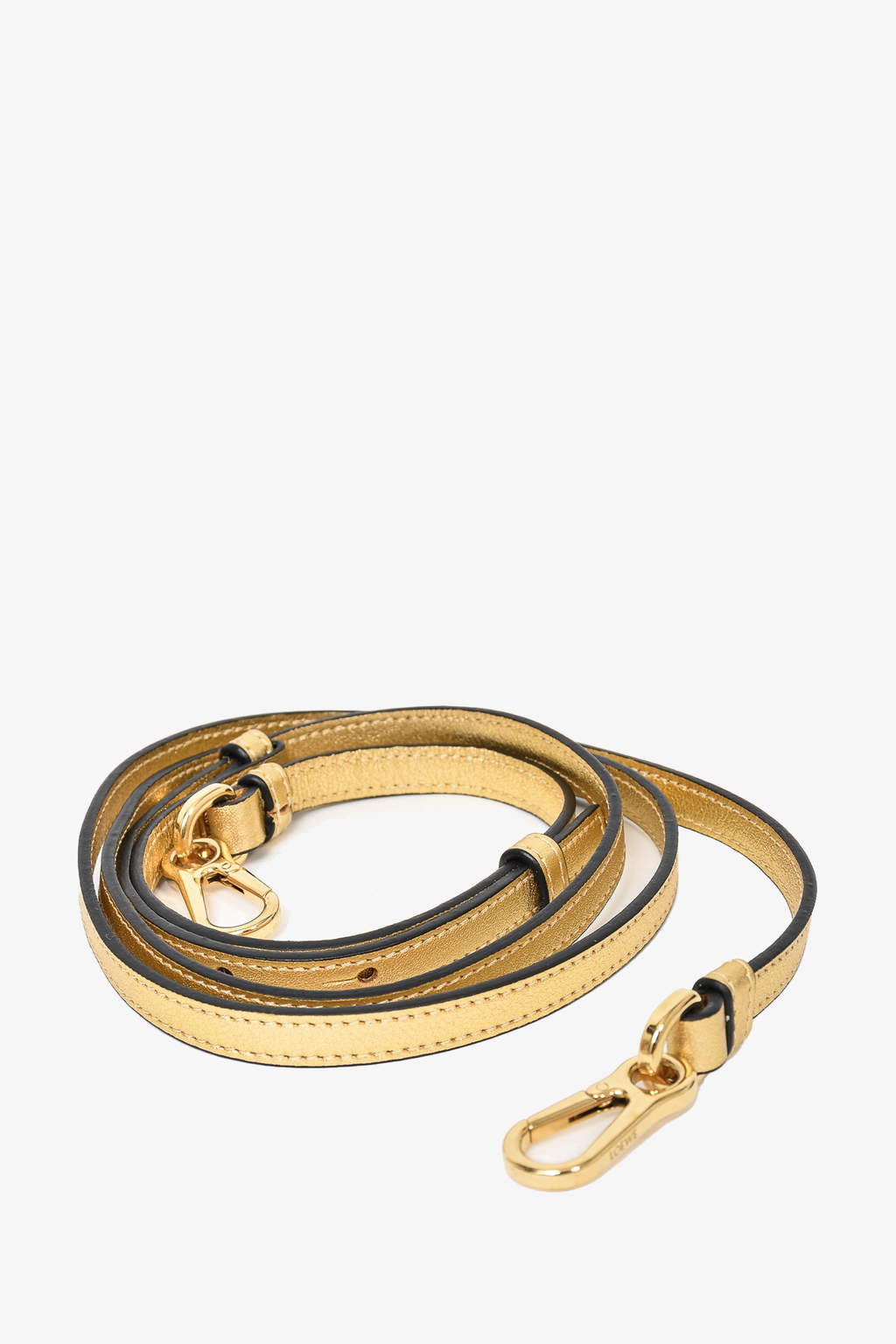 Loewe Gold Leather Rabbit Clutch with Crossbody Strap