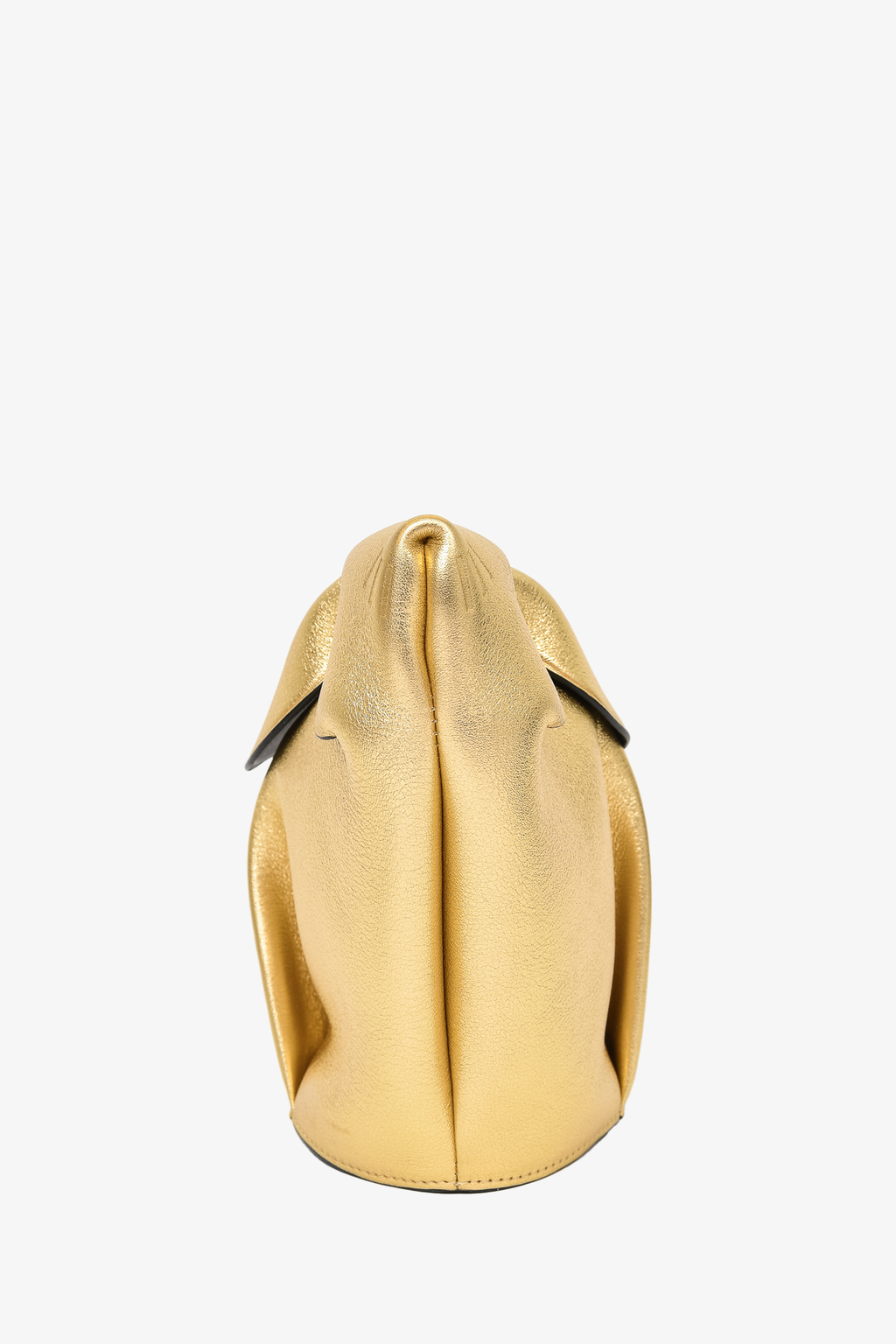 Loewe Gold Leather Rabbit Clutch with Crossbody Strap