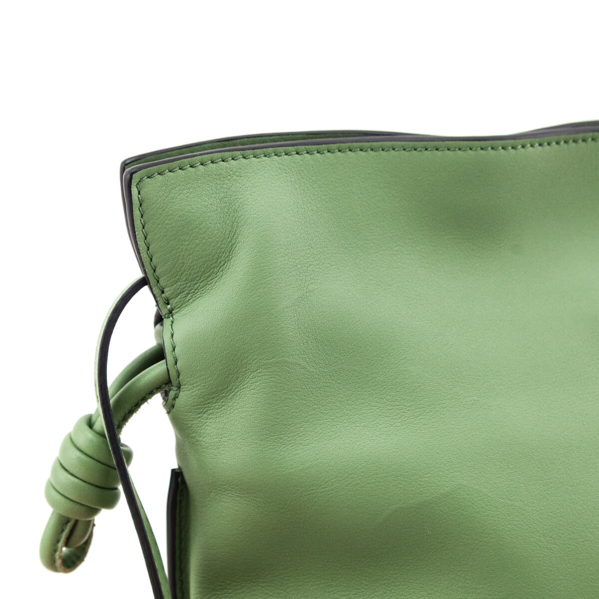 Loewe Green Calfskin Mini Flamenco Knot Clutch