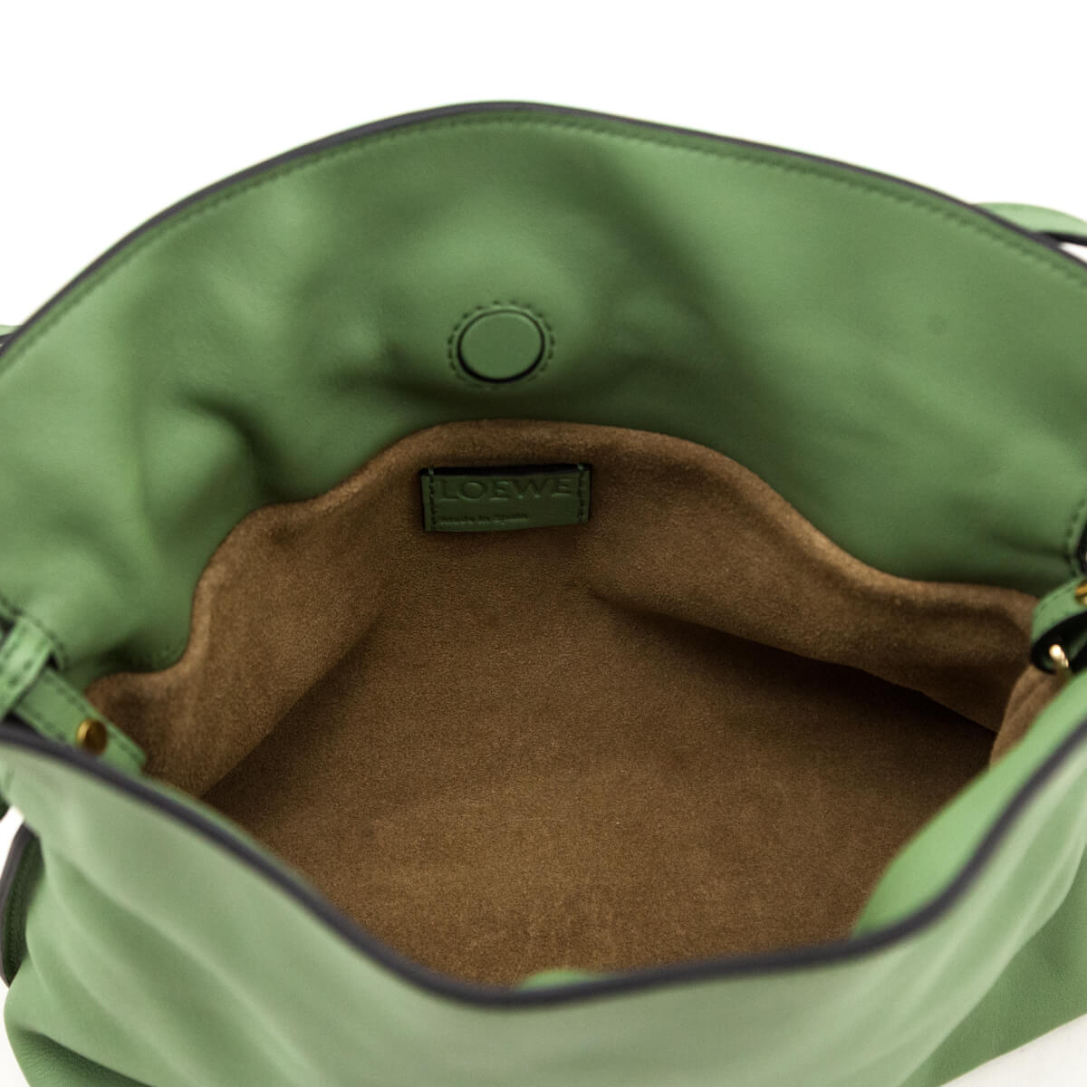 Loewe Green Calfskin Mini Flamenco Knot Clutch