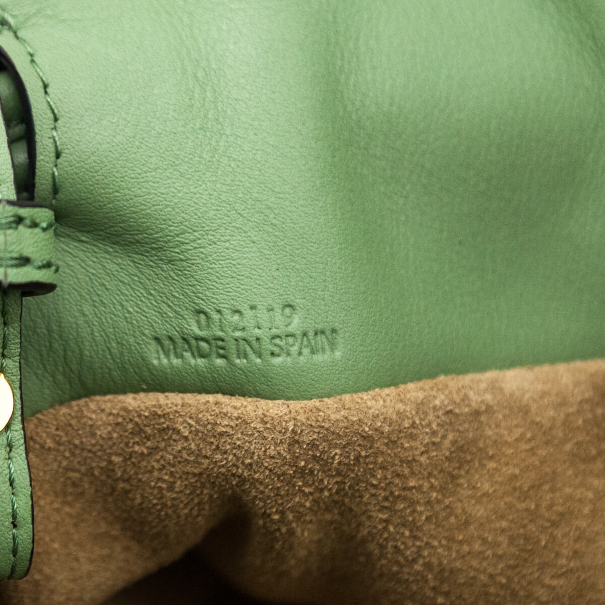 Loewe Green Calfskin Mini Flamenco Knot Clutch