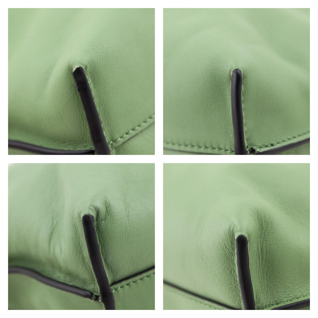 Loewe Green Calfskin Mini Flamenco Knot Clutch