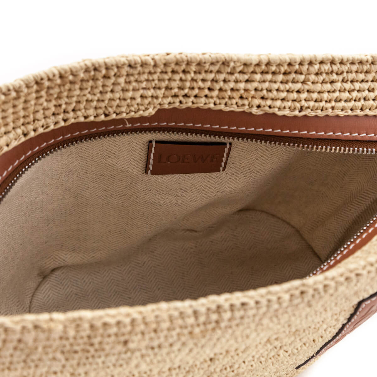 Loewe Raffia and Leather Paula's Ibiza Pochette Bag
