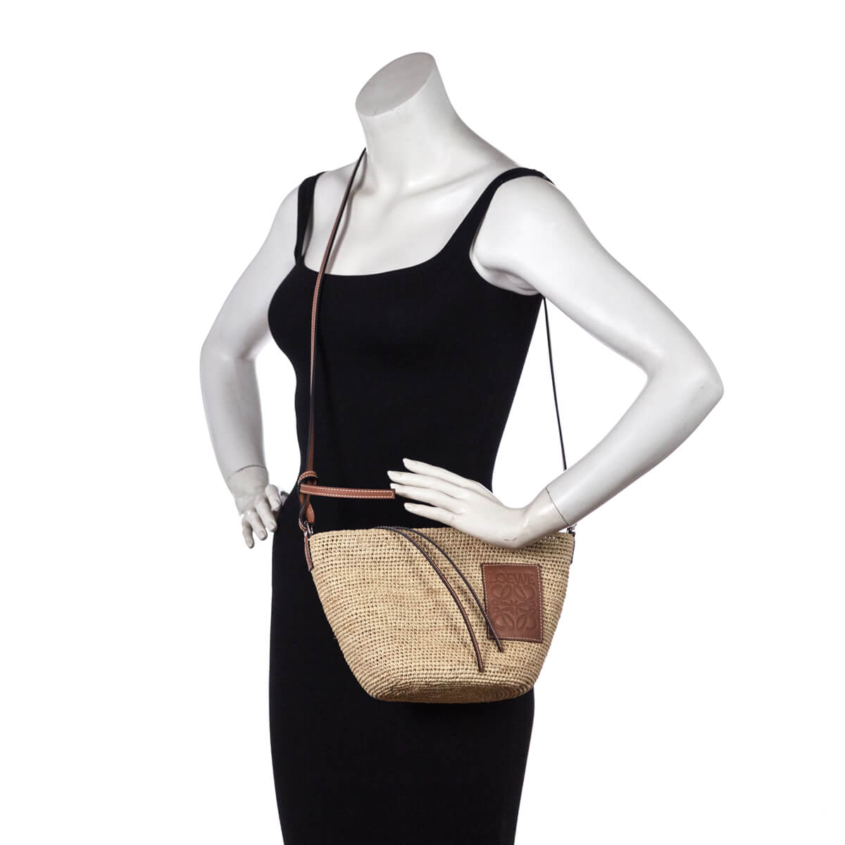Loewe Raffia and Leather Paula's Ibiza Pochette Bag