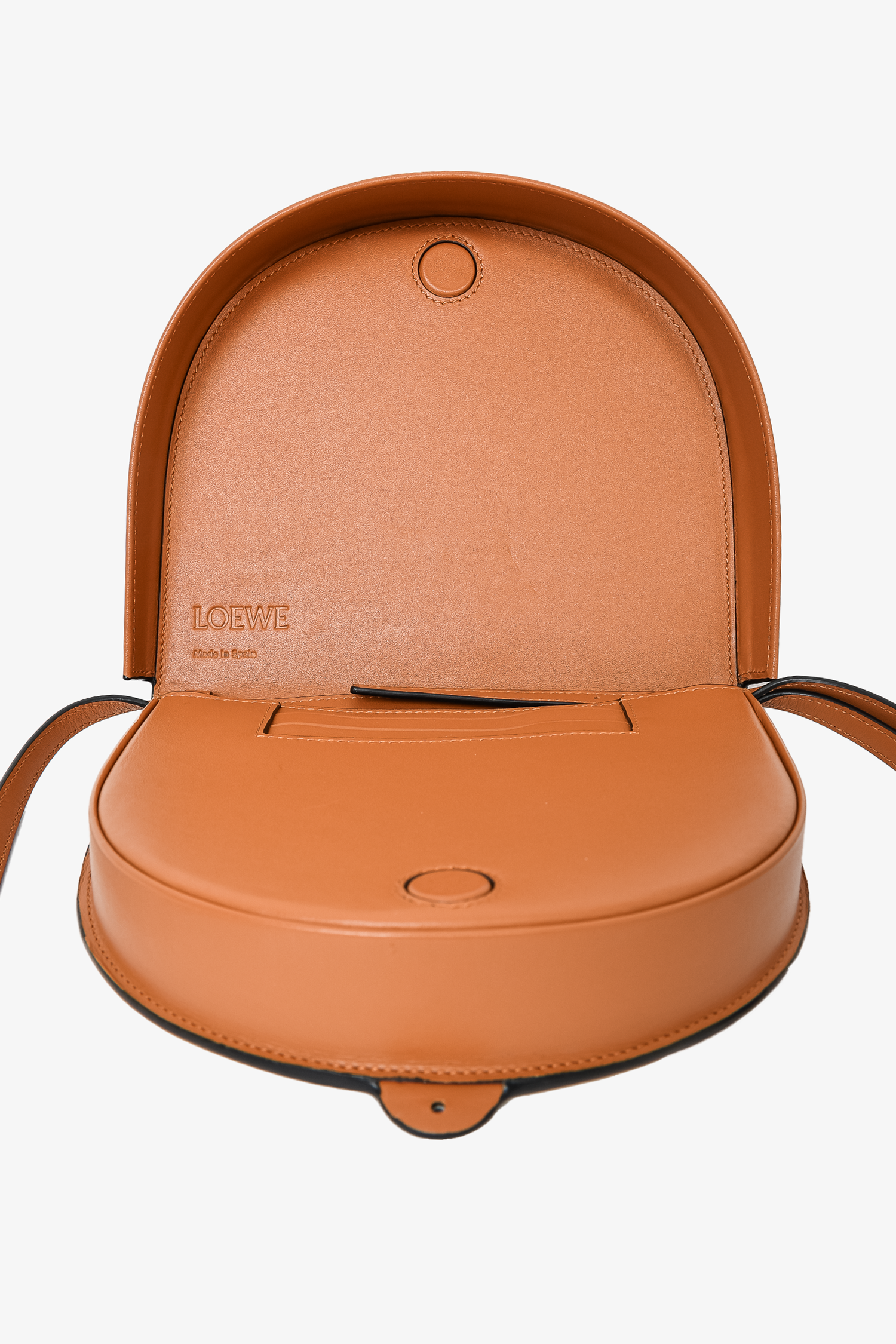 Loewe Tan/Black/White Striped Heel Crossbody