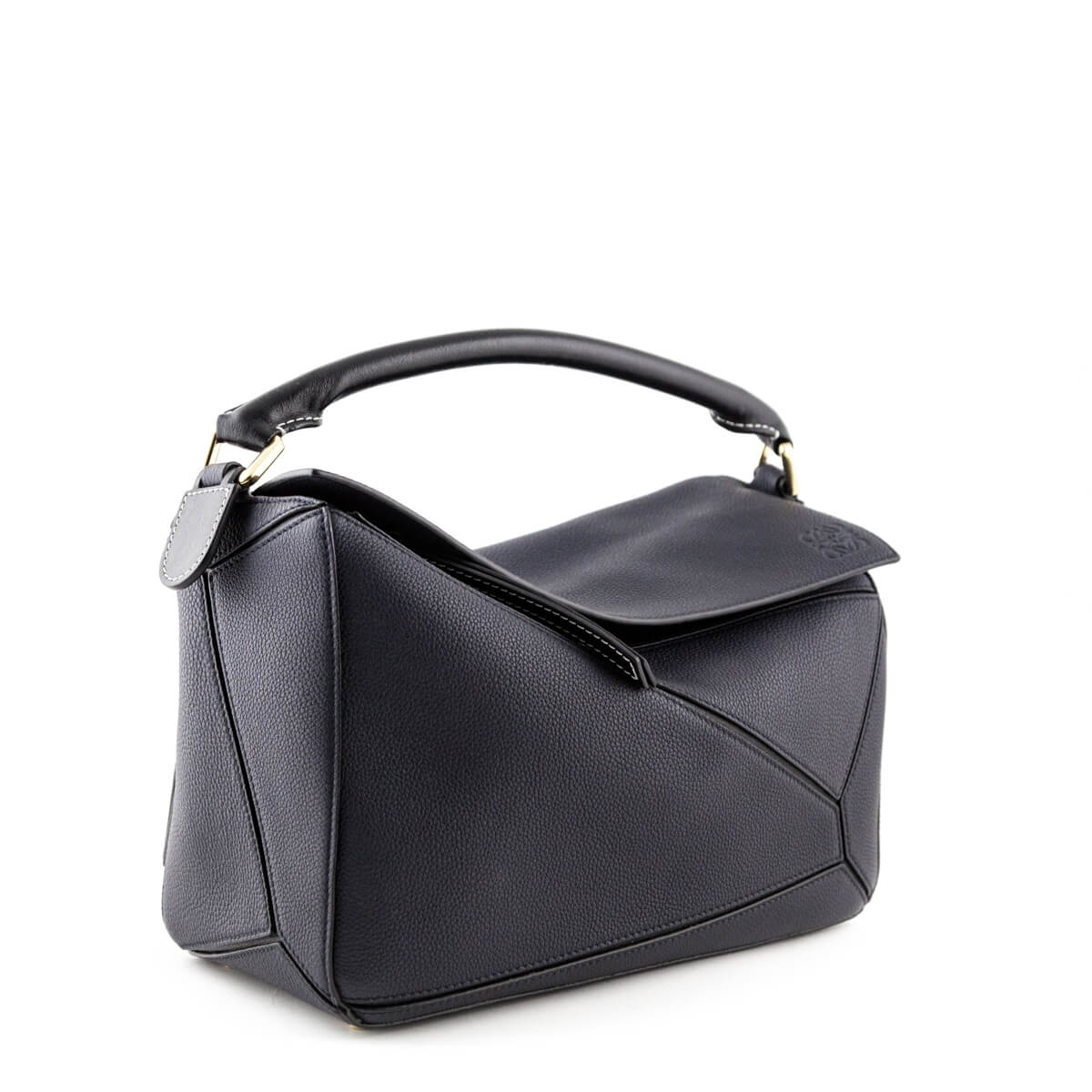 Loewe Midnight Blue & Black Calfskin Medium Puzzle Bag