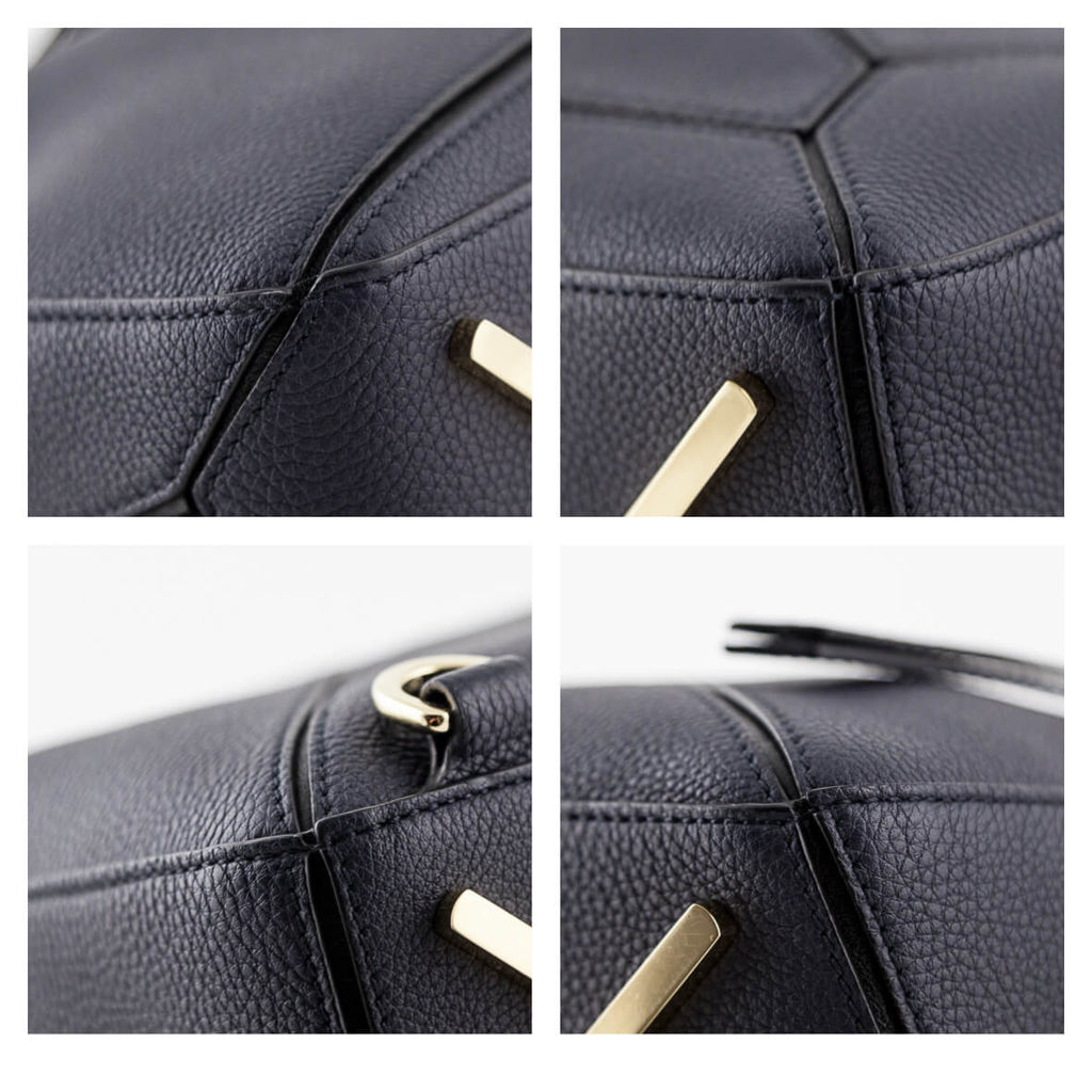 Loewe Midnight Blue & Black Calfskin Medium Puzzle Bag