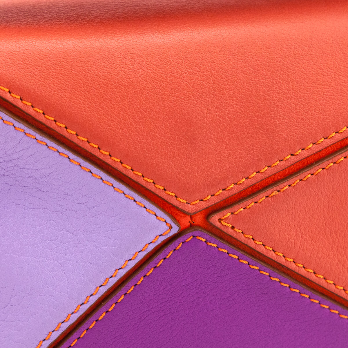 Loewe x Paula's Ibiza Orange & Multicolor Mini Puzzle Edge Bag