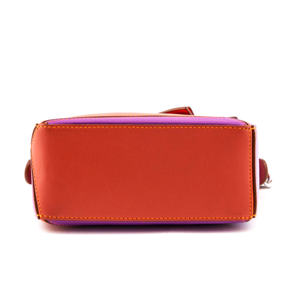 Loewe x Paula's Ibiza Orange & Multicolor Mini Puzzle Edge Bag