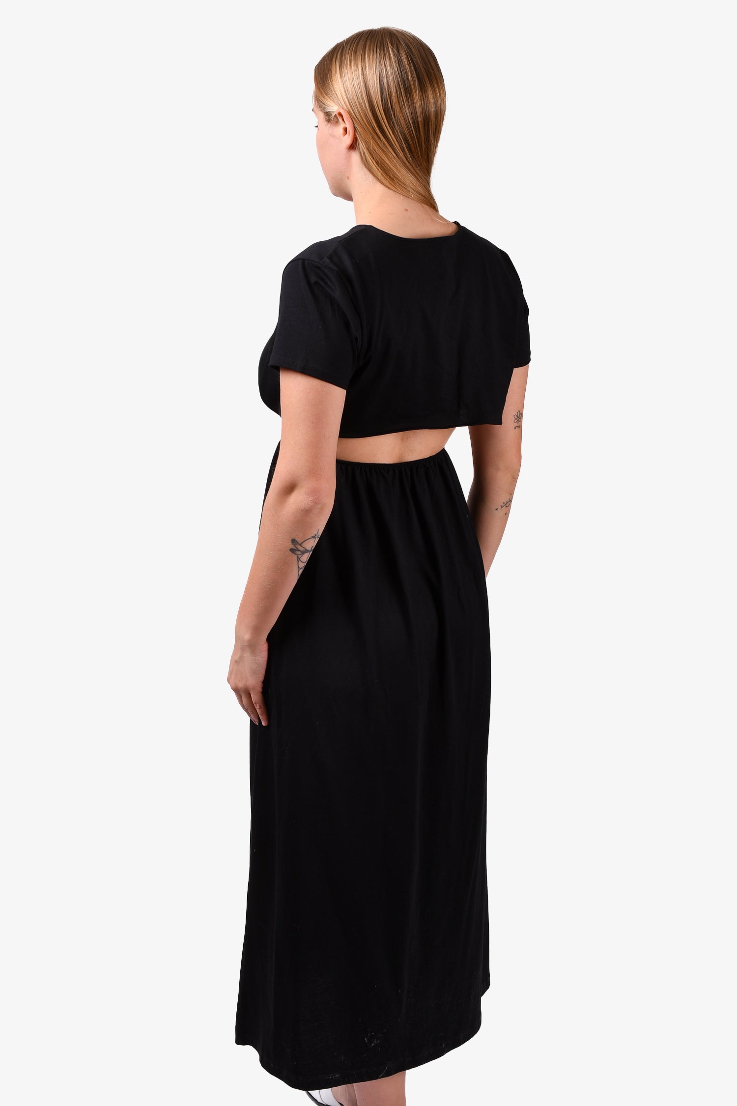 LouLou Studio Black Cotton Cut-Out Maxi Dress Size M