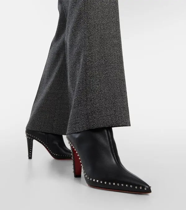 LOUBOUTIN VIDURA LEATHER STUDDED BOOTIES