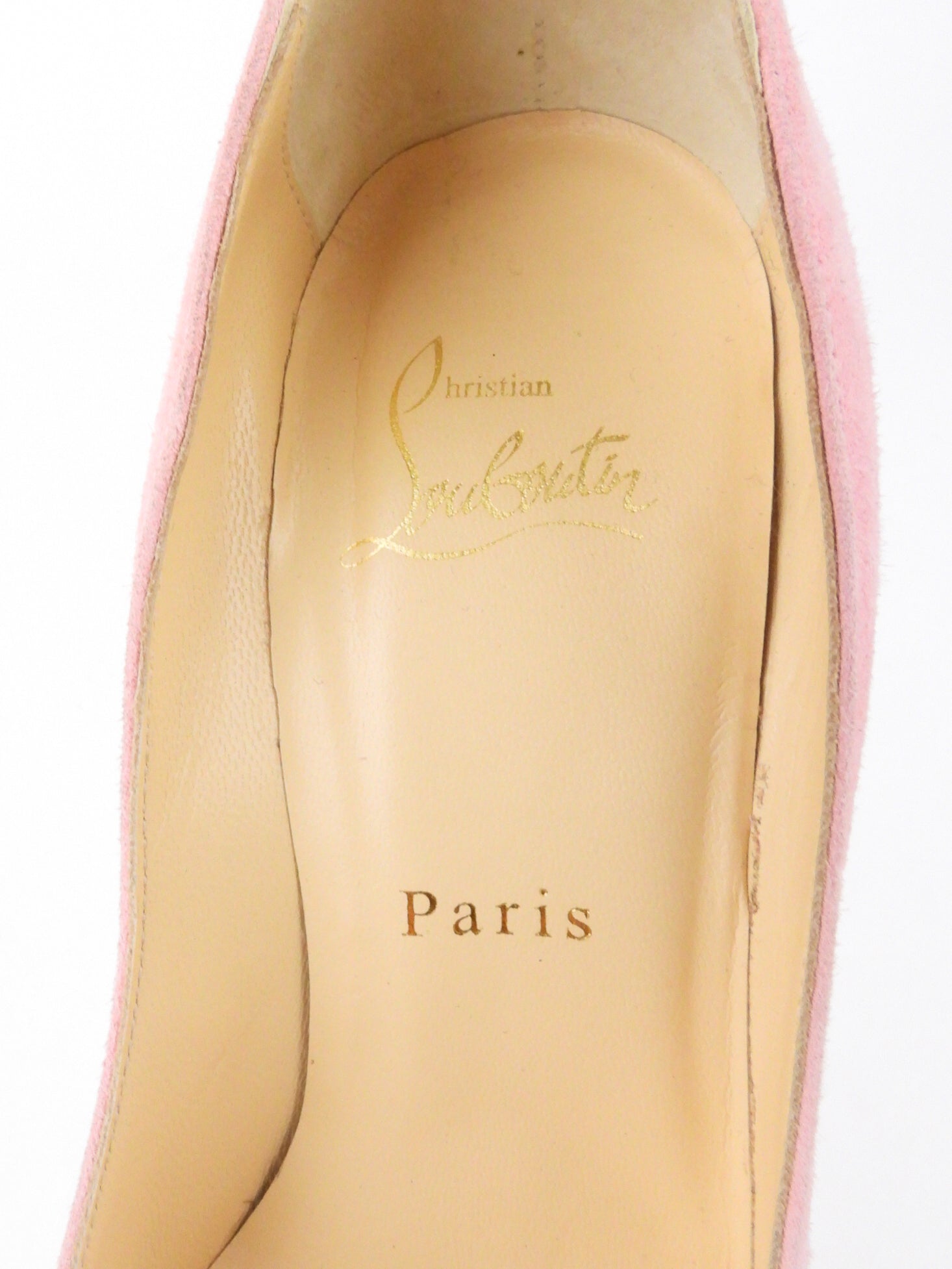 Christian Louboutin Pink Suede Leather Stiletto Heel Pump - 35.5