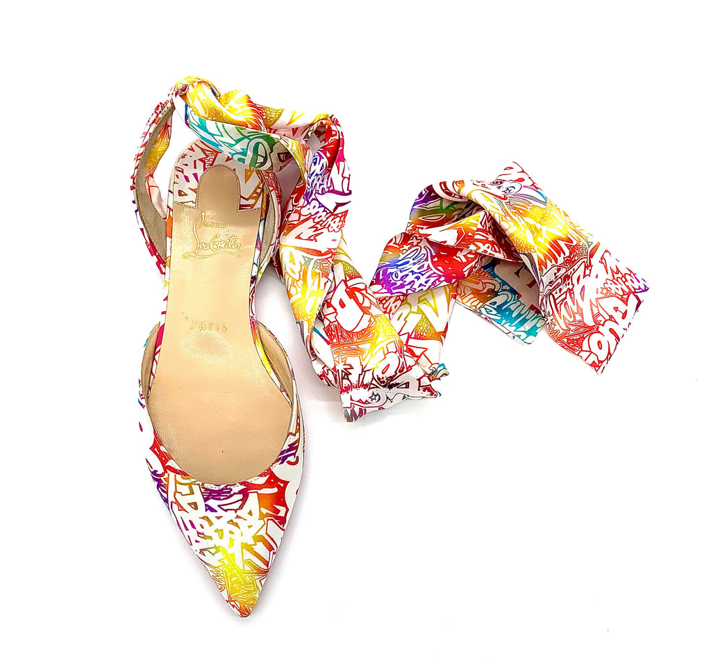 CHRISTIAN LOUBOUTIN SATIN RIBBON FLATS