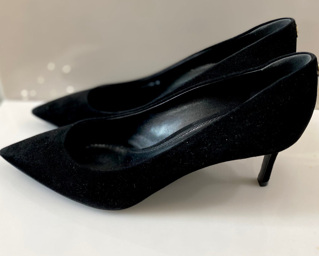 LOUIS VUITTON 16 YEAR LEATHER X SUEDE PUMPS