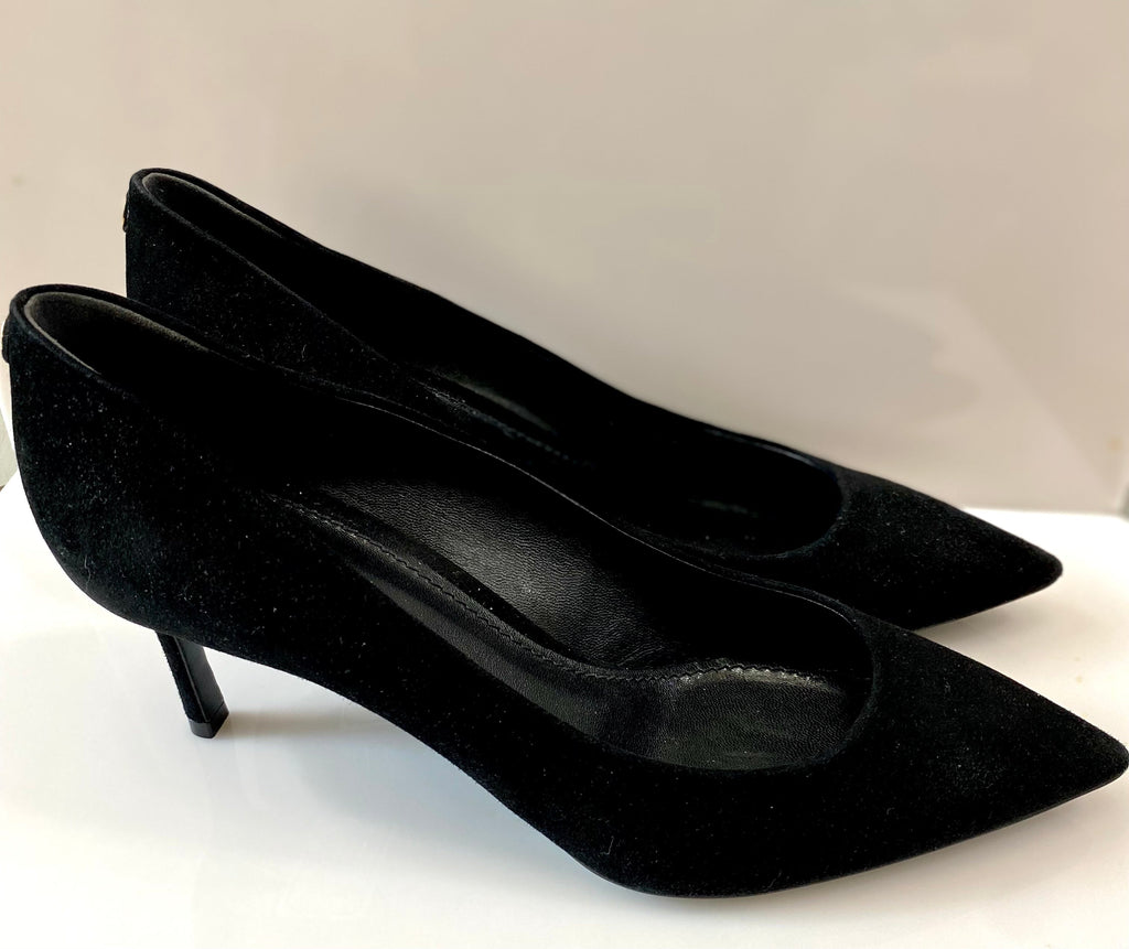 LOUIS VUITTON 16 YEAR LEATHER X SUEDE PUMPS