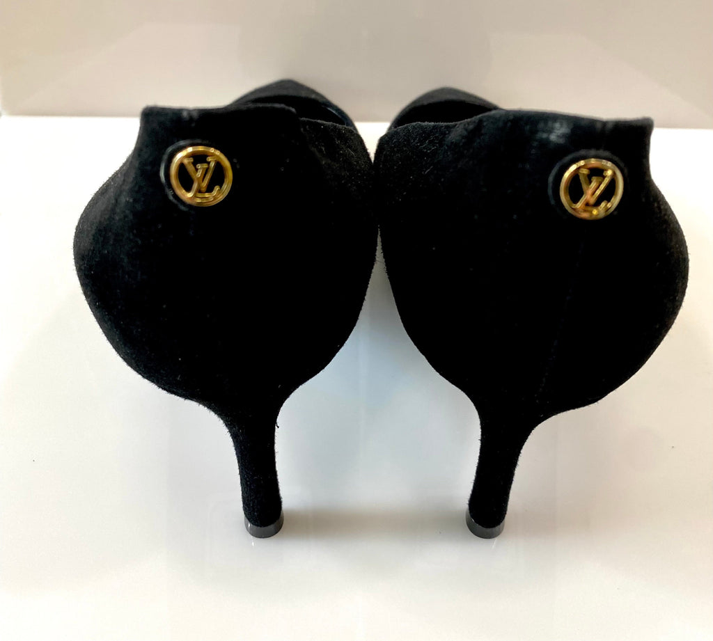 LOUIS VUITTON 16 YEAR LEATHER X SUEDE PUMPS