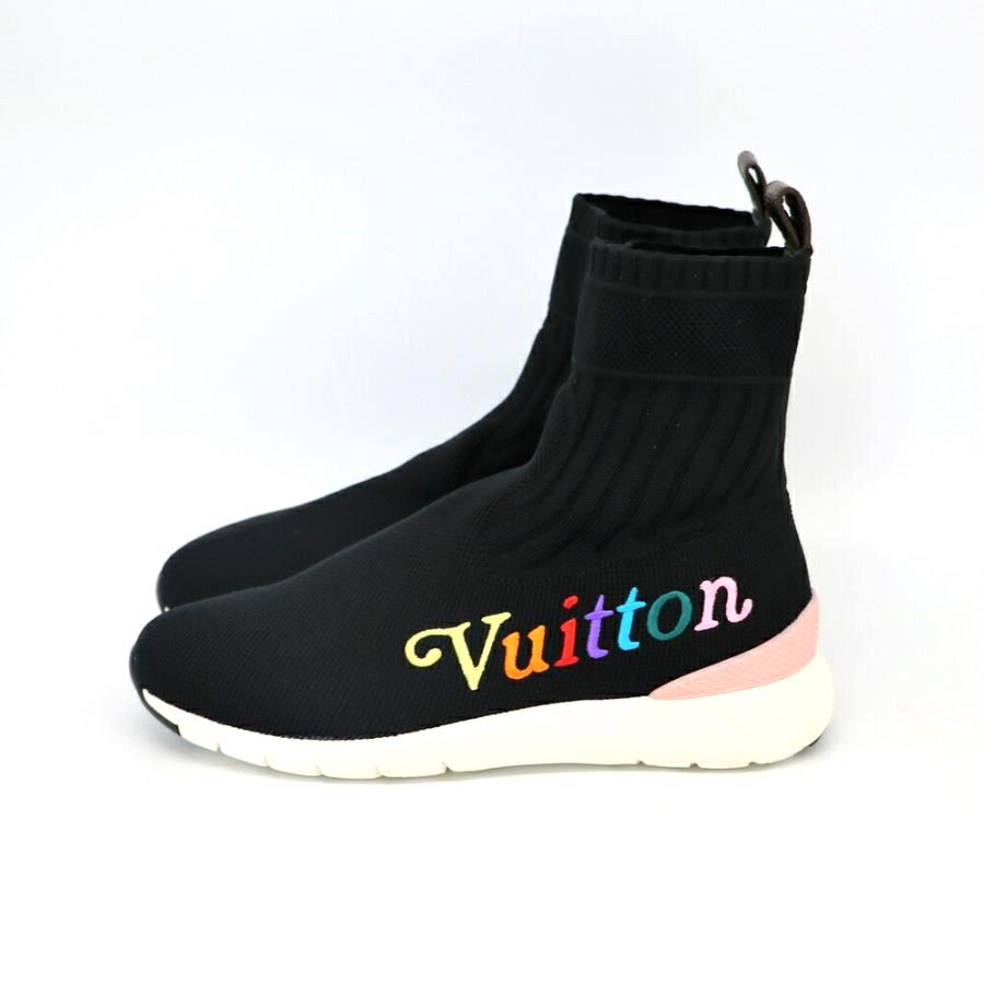 LOUIS VUITTON STRETCH KNIT AFTERGAME HIGH-TOP SNEAKERS