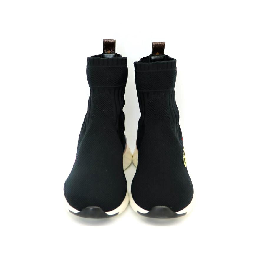 LOUIS VUITTON STRETCH KNIT AFTERGAME HIGH-TOP SNEAKERS