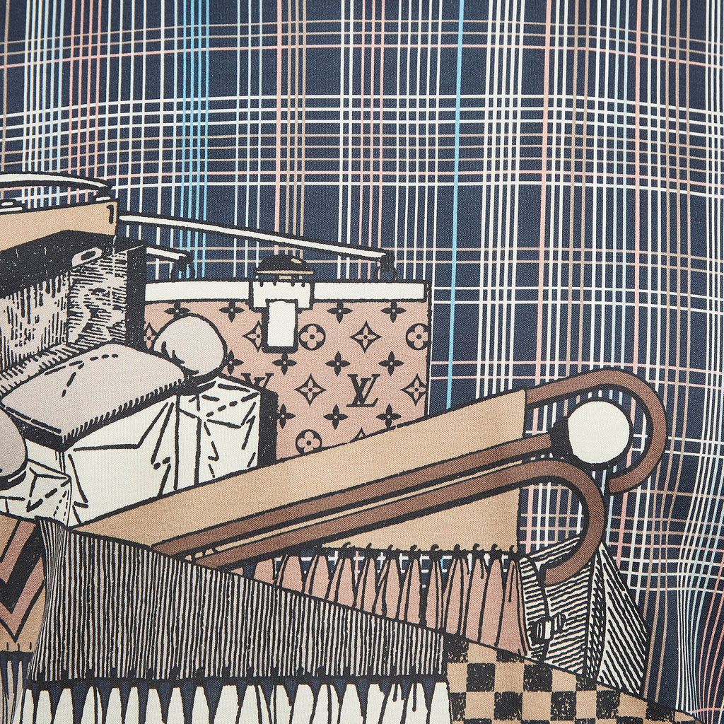 LOUIS VUITTON BLUE PRET A PARTIR PRINT COTTON T-SHIRT
