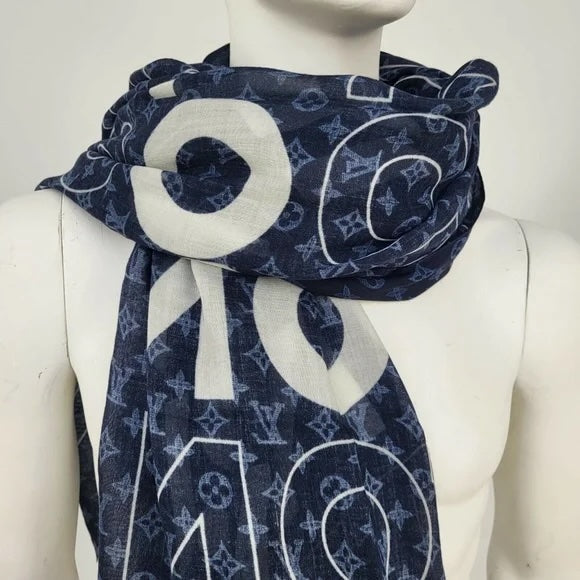 LOUIS VUITTON MONOGRAM CASHMERE SILK SCARF SHAWL