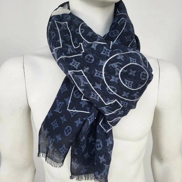 LOUIS VUITTON MONOGRAM CASHMERE SILK SCARF SHAWL