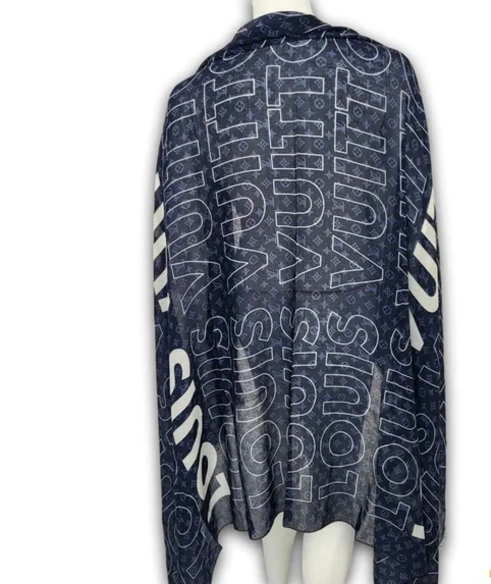 LOUIS VUITTON MONOGRAM CASHMERE SILK SCARF SHAWL