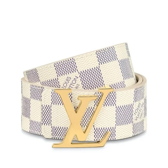 LOUIS VUITTON DAMIER AZUR LV INITIALS BELT