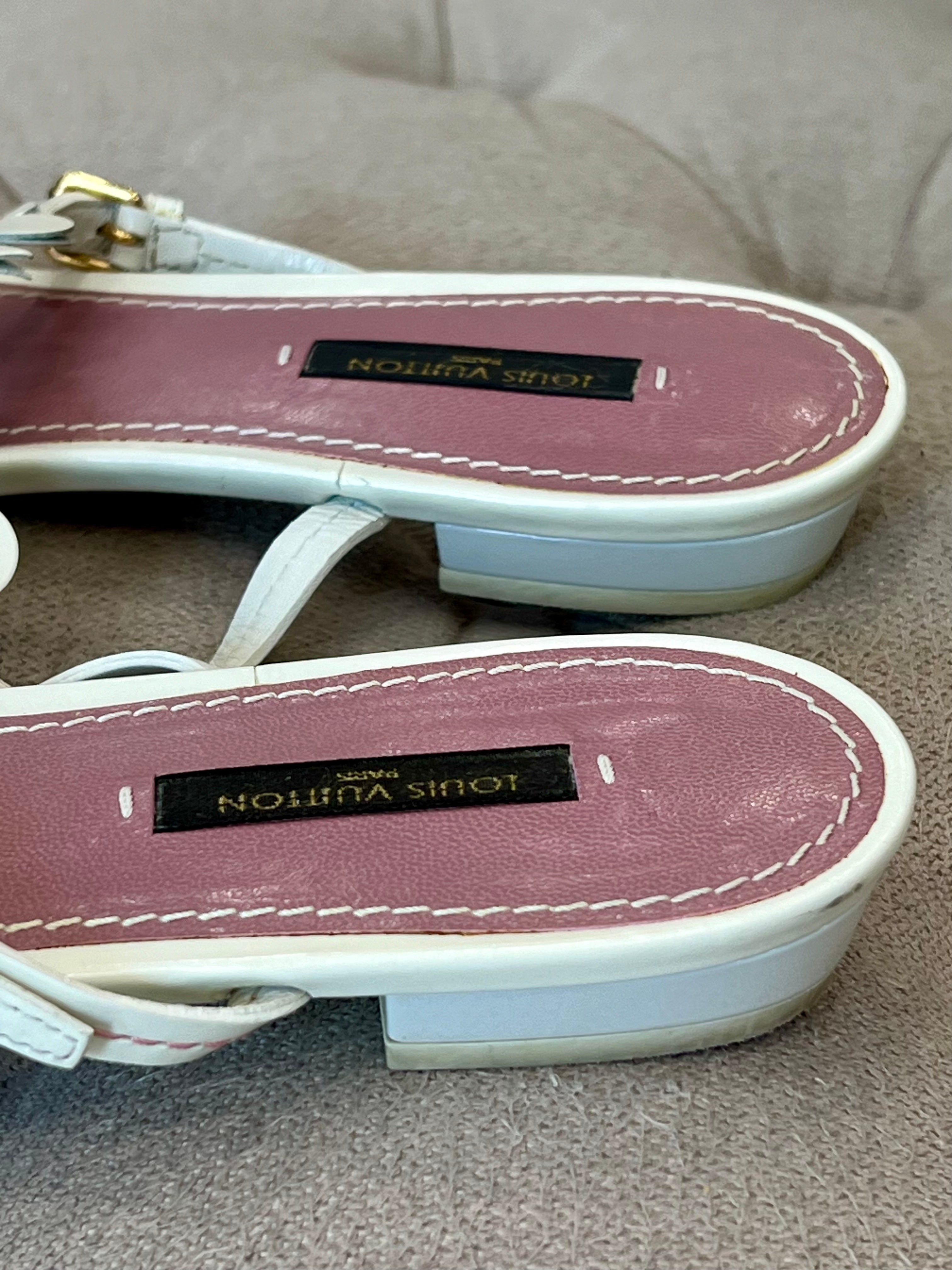 LOUIS VUITTON T-STRAP MONOGRAM FLOWER FLIP-FLOP SANDALS