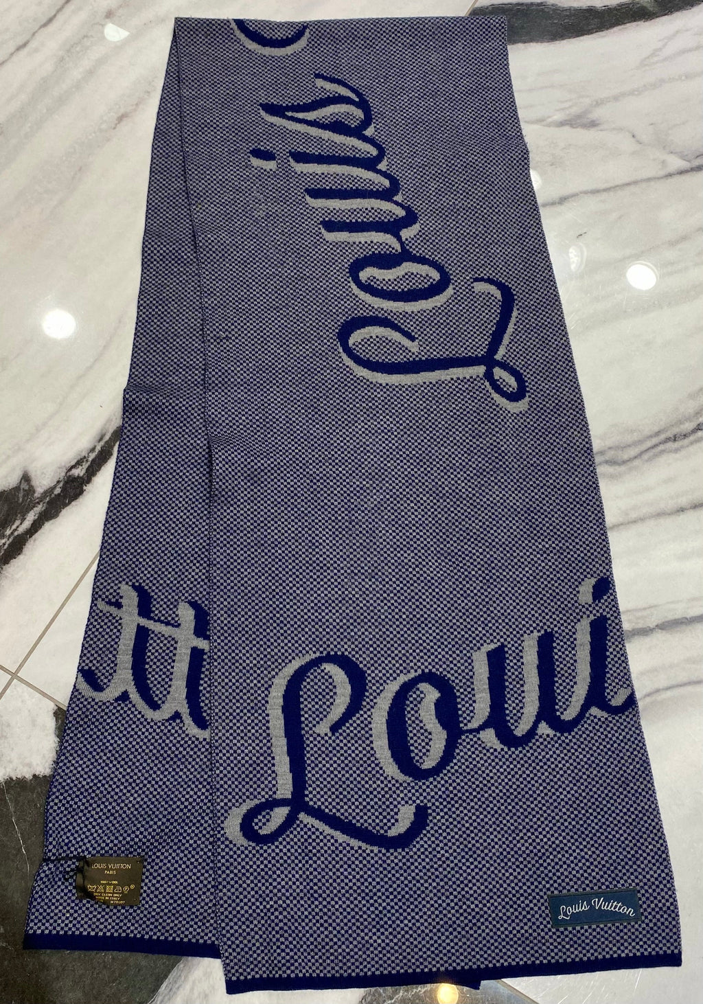 LOUIS VUITTON LV SIGNATURE LOGO WOOL SCARF