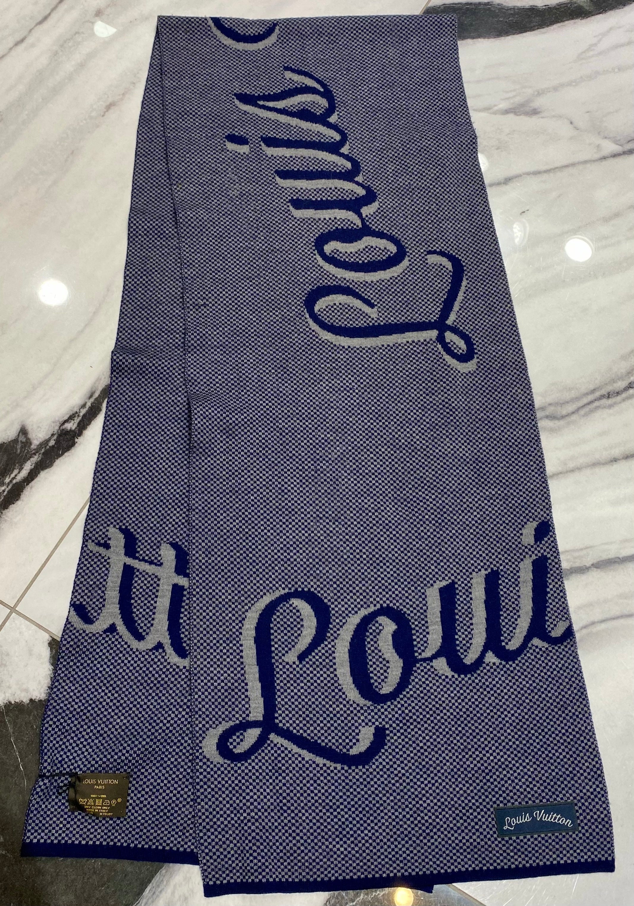 LOUIS VUITTON LV SIGNATURE LOGO WOOL SCARF