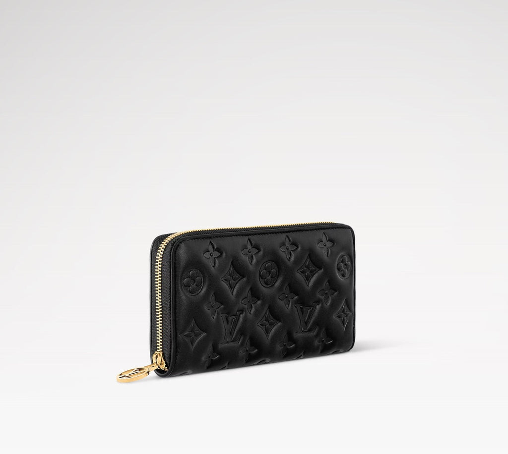 LOUIS VUITTON LAMBSKIN EMBOSSED MONOGRAM COUSSIN ZIPPY WALLET