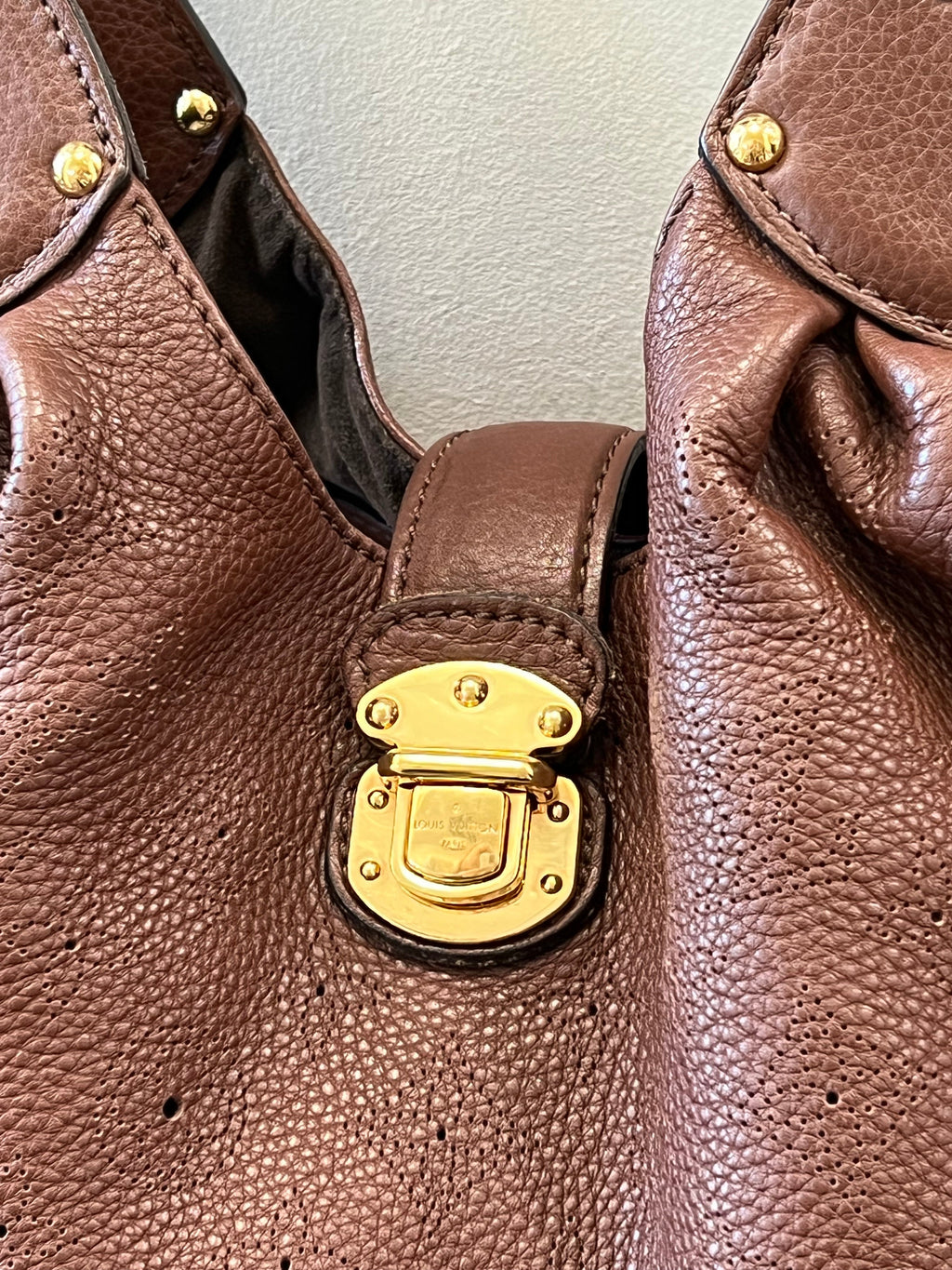 LOUIS VUITTON LEATHER MAHINA HOBO BAG