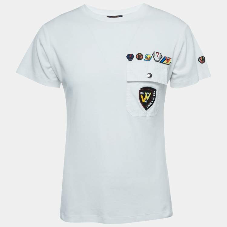 LOUIS VUITTON LOGO APPLIQUÉ PATCHES POCKET T-SHIRT