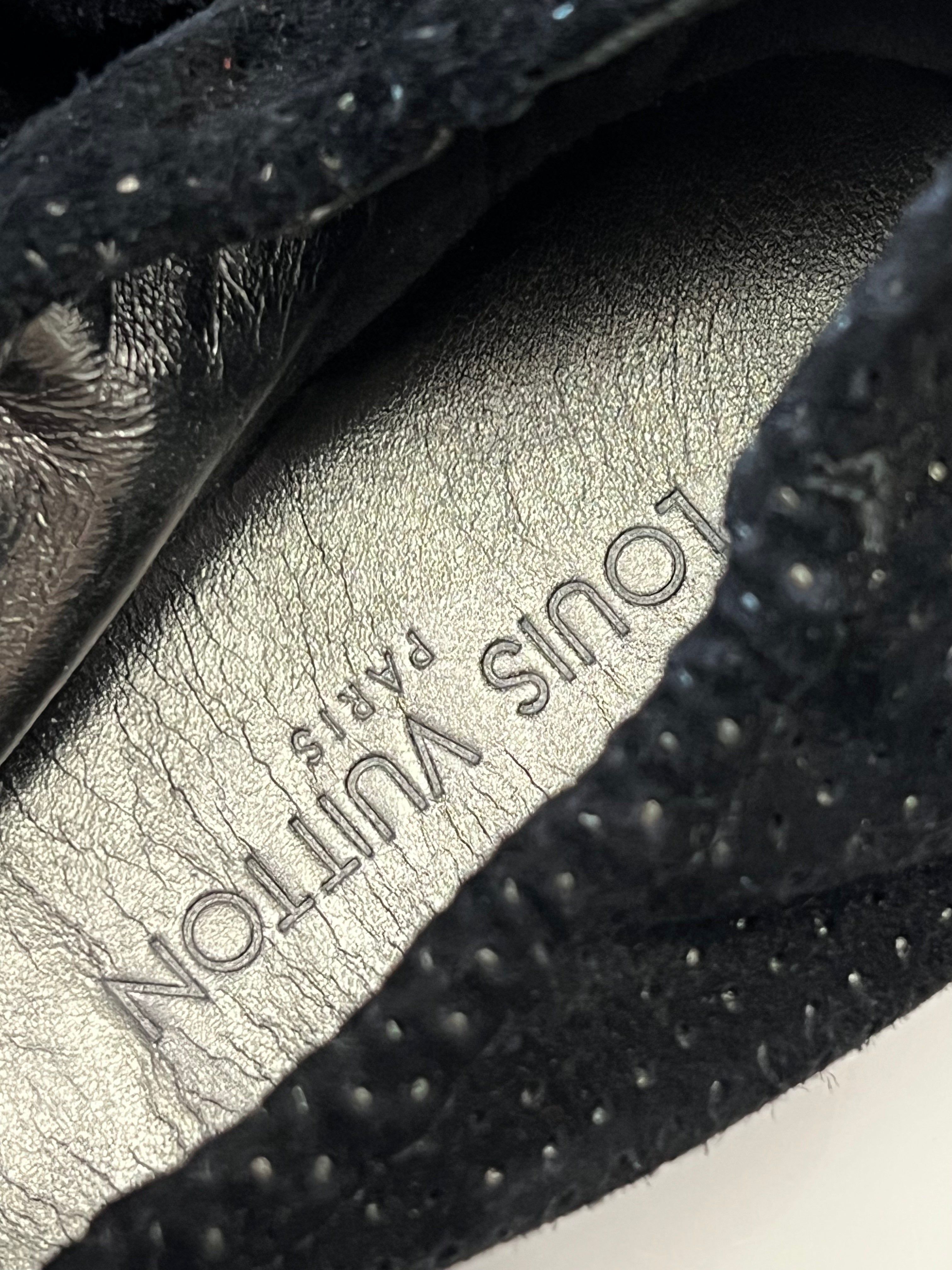 LOUIS VUITTON METALLIC LEATHER & SEQUINS BALLET FLATS
